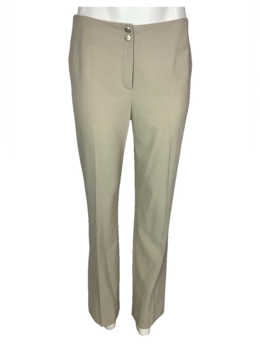 NWT Margaret M Sz 4 Straight Leg Pleat Front Business Office Trousers Tan